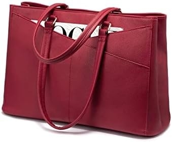Laptop TOTE BAG PARA MULHERES 15,6 polegadas impermeável de couro BAGAS DE COMPUTADOR DE OFFICIAL DE OFFICIAL BREEFCASE preto