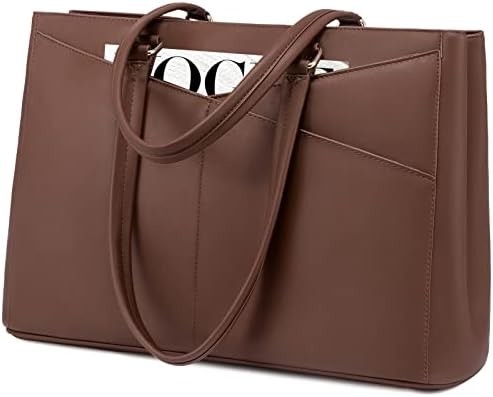 Laptop TOTE BAG PARA MULHERES 15,6 polegadas impermeável de couro BAGAS DE COMPUTADOR DE OFFICIAL DE OFFICIAL BREEFCASE preto