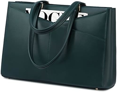 Laptop TOTE BAG PARA MULHERES 15,6 polegadas impermeável de couro BAGAS DE COMPUTADOR DE OFFICIAL DE OFFICIAL BREEFCASE preto