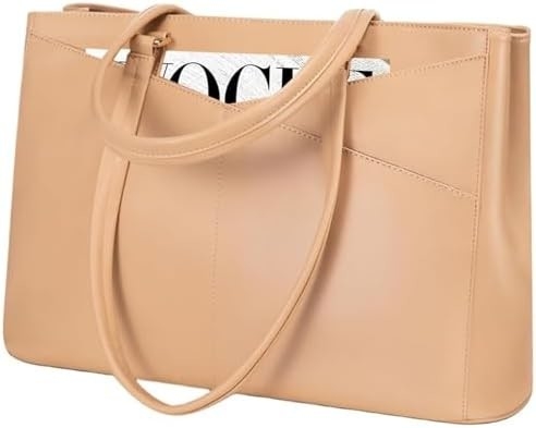 Laptop TOTE BAG PARA MULHERES 15,6 polegadas impermeável de couro BAGAS DE COMPUTADOR DE OFFICIAL DE OFFICIAL BREEFCASE preto
