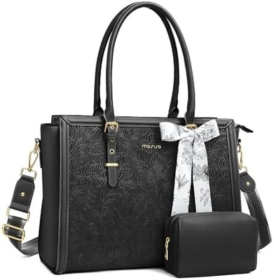 MOSISO LAPTOP BAG PARA MUJERES, 17-17.3 polegadas PU TOTE BAG de couro compatível com MACBOOK, HP, DELL, ASUS NOTEBOOK
