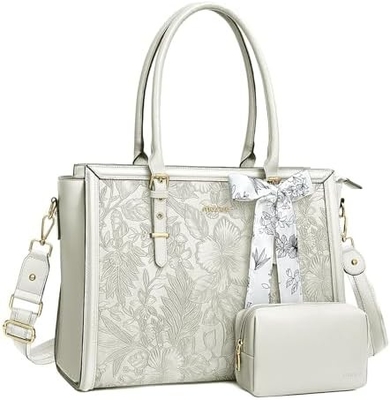 MOSISO LAPTOP BAG PARA MUJERES, 17-17.3 polegadas PU TOTE BAG de couro compatível com MACBOOK, HP, DELL, ASUS NOTEBOOK
