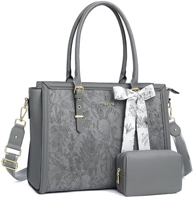 MOSISO LAPTOP BAG PARA MUJERES, 17-17.3 polegadas PU TOTE BAG de couro compatível com MACBOOK, HP, DELL, ASUS NOTEBOOK