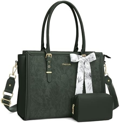 MOSISO LAPTOP BAG PARA MUJERES, 17-17.3 polegadas PU TOTE BAG de couro compatível com MACBOOK, HP, DELL, ASUS NOTEBOOK