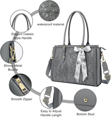 MOSISO LAPTOP BAG PARA MUJERES, 17-17.3 polegadas PU TOTE BAG de couro compatível com MACBOOK, HP, DELL, ASUS NOTEBOOK