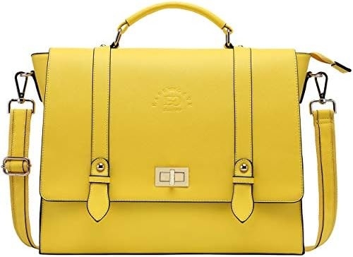 EASEGAVE 17 polegadas de portátil feminino porta-malas, VINTAGE PURPLE SAFFIANO eco-leather, MULTI-compartimento, 3 libras de capacidade de peso