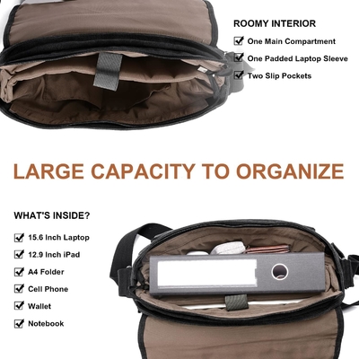 ESTARER MEN MESSENGER BAG 15.6 polegadas, resistente à água tela BAGA DE COMPUTADOR BAGA DE TRABALHO, LÁPTOP BOLSO BAGA BREEFCASE BOLSA
