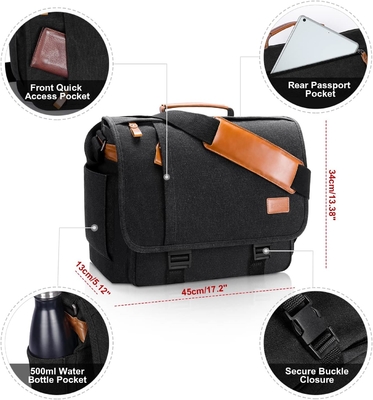 ESTARER MEN MESSENGER BAG 15.6 polegadas, resistente à água tela BAGA DE COMPUTADOR BAGA DE TRABALHO, LÁPTOP BOLSO BAGA BREEFCASE BOLSA
