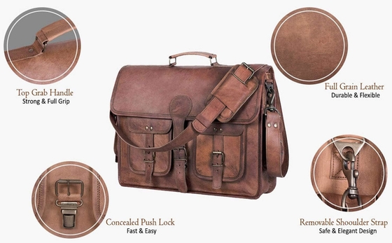 18 polegadas de couro Brinquedo Laptop MESSENGER BAG BEST COMPUTADOR SACHEL Brinquedos feitos à mão para homens e mulheres