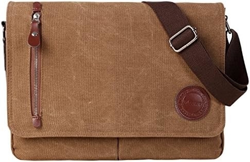 VINTAGE CANVAS SACHEL MESSENGER BAGA PARA HOMENS MUJERES, BAGA DE ESPALHO DE VIAJE 13,5 &quot;BAGAS DE LÁPTOP BOOKBAG