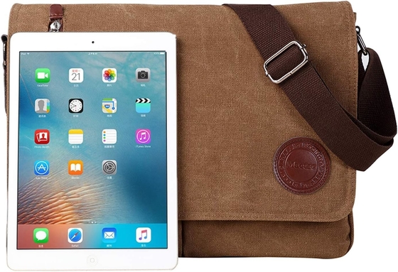 VINTAGE CANVAS SACHEL MESSENGER BAGA PARA HOMENS MUJERES, BAGA DE ESPALHO DE VIAJE 13,5 &quot;BAGAS DE LÁPTOP BOOKBAG