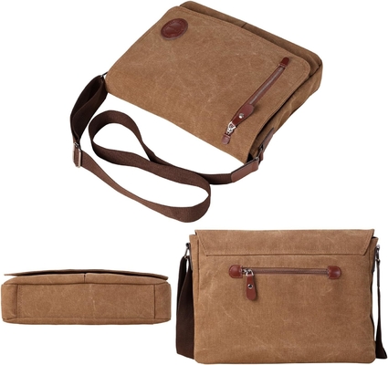 VINTAGE CANVAS SACHEL MESSENGER BAGA PARA HOMENS MUJERES, BAGA DE ESPALHO DE VIAJE 13,5 &quot;BAGAS DE LÁPTOP BOOKBAG