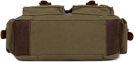 SECHUNK VINTAGE CANVAS de couro militar LAPTOP BAGA MESSENGER BAGAS MEDIUM