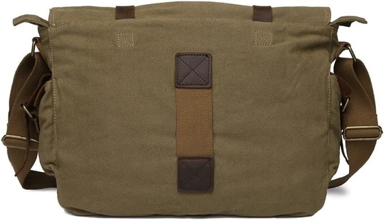 SECHUNK VINTAGE CANVAS de couro militar LAPTOP BAGA MESSENGER BAGAS MEDIUM