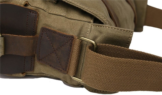 SECHUNK VINTAGE CANVAS de couro militar LAPTOP BAGA MESSENGER BAGAS MEDIUM