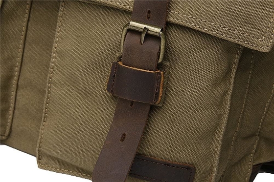 SECHUNK VINTAGE CANVAS de couro militar LAPTOP BAGA MESSENGER BAGAS MEDIUM