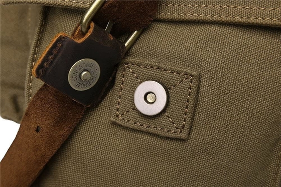 SECHUNK VINTAGE CANVAS de couro militar LAPTOP BAGA MESSENGER BAGAS MEDIUM
