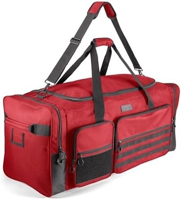 Fitdom 130L 36&quot; Pesado Extra Grande Equipamento de Ginásio Esportivo Saco de viagem W/Remenda Ajustável &amp; 7 Compartimentos