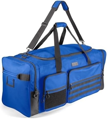 Fitdom 130L 36&quot; Pesado Extra Grande Equipamento de Ginásio Esportivo Saco de viagem W/Remenda Ajustável &amp; 7 Compartimentos
