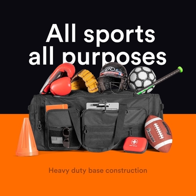 Fitdom 130L 36&quot; Pesado Extra Grande Equipamento de Ginásio Esportivo Saco de viagem W/Remenda Ajustável &amp; 7 Compartimentos