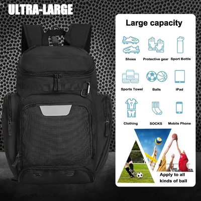 BASKETBALL BACKPACK BALSA DE ESPORTO GRANDE BALSA DE GIMNÁSIA com compartimento de bola e compartimento de calçados para armazenar calçados esportivos Água