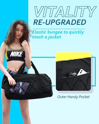 Saco de ginástica BAGSMART com compartimento para sapatos e bolso molhado, saco de viagem esportivo leve, C TO STORE SHOES SPORTS WATER