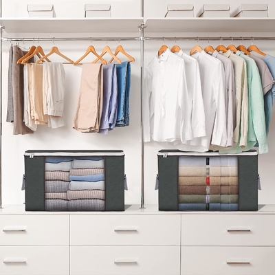 Sacos de armazenamento grandes de 90L, 6 embalagens de roupas