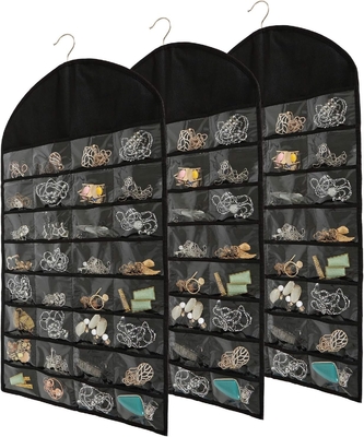 FORAINEAM 3 PACK HANGING JEWELRY ORGANIZER 32 POCES 18 HOOK AND LOOPS Collar OUTRAS OURRINGS OURRINGS OURRINGS OURRINGS OURRINGS