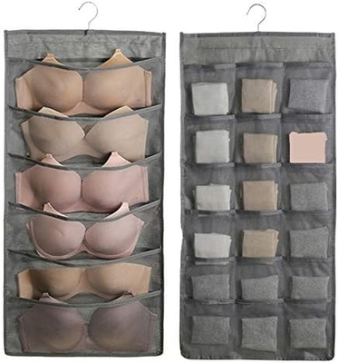 LIREX BRA DE armazenamento organizador com 10 bolsos, 1 embalagem de roupa interior dobrável organizador pendurado para guarda-roupa montagem de parede BRAHAN
