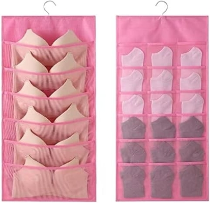 LIREX BRA DE armazenamento organizador com 10 bolsos, 1 embalagem de roupa interior dobrável organizador pendurado para guarda-roupa montagem de parede BRAHAN