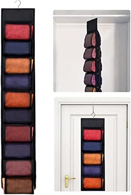 Organizador de armazenamento de pernas para armário, sistema de organizador de armário pendurado, porta de armários de roupas cinzentas com 20 rolos
