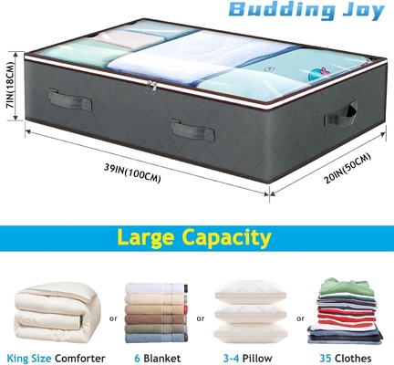 Budding Joy 90L embalagens de armazenamento para debaixo da cama, organizadores de armários e caixas de armazenamento, sacos de armazenamento dobráveis para debaixo da cama