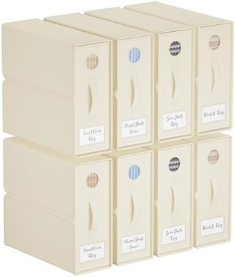 Organizadores e armazenamento de lençóis, 4-Pack, Queen/King Size (Grey), Organizador de lençóis de cama, contentores de armazenamento de tecido para lençóis de cama,