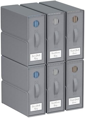 Organizadores e armazenamento de lençóis, 4-Pack, Queen/King Size (Grey), Organizador de lençóis de cama, contentores de armazenamento de tecido para lençóis de cama,