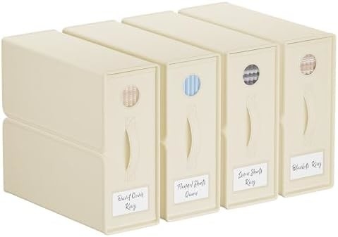 Organizadores e armazenamento de lençóis, 4-Pack, Queen/King Size (Grey), Organizador de lençóis de cama, contentores de armazenamento de tecido para lençóis de cama,