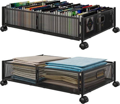 Armazenamento debaixo da cama com rodas embaixo da cama recipientes de armazenamento de metal grande dobrável poupando espaço debaixo da cama Sapatinha de gaveta