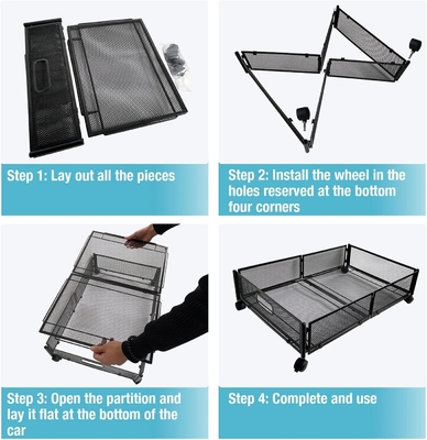 Armazenamento debaixo da cama com rodas embaixo da cama recipientes de armazenamento de metal grande dobrável poupando espaço debaixo da cama Sapatinha de gaveta