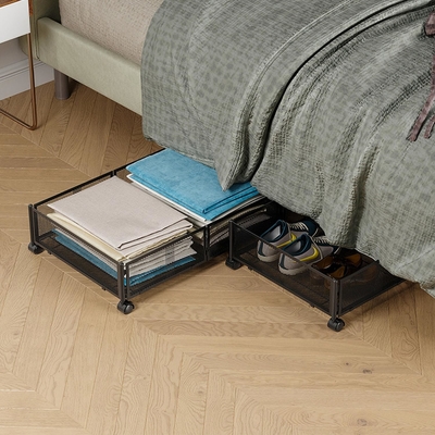 Armazenamento debaixo da cama com rodas embaixo da cama recipientes de armazenamento de metal grande dobrável poupando espaço debaixo da cama Sapatinha de gaveta