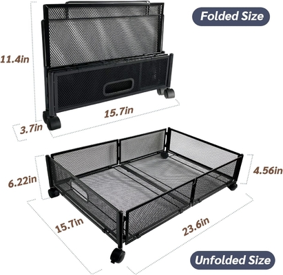 Armazenamento debaixo da cama com rodas embaixo da cama recipientes de armazenamento de metal grande dobrável poupando espaço debaixo da cama Sapatinha de gaveta