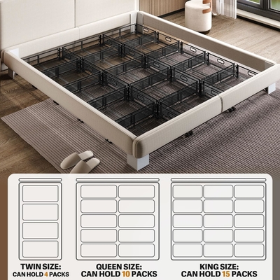 Armazenamento debaixo da cama com rodas embaixo da cama recipientes de armazenamento de metal grande dobrável poupando espaço debaixo da cama Sapatinha de gaveta