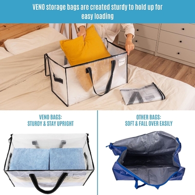 VENO 6 Pacotes de sacos de mudança, mantas e cobertores Sacos de armazenamento para armário, caixas de mudança, caixas com tampas alternativas,
