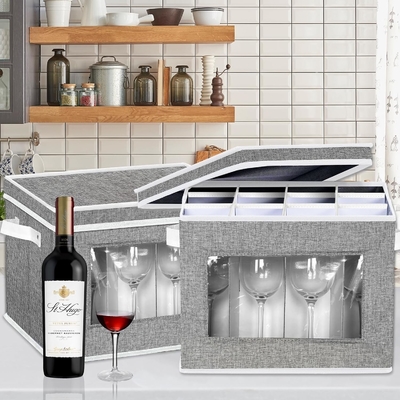 HOMYFORT VINHO VÍNIO VÍNIO CASE DE armazenamento STEMWARE, CHINA armazenamento contêineres caixa com divisores casca dura para 12 cristal de vidro