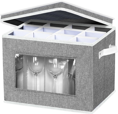 HOMYFORT VINHO VÍNIO VÍNIO CASE DE armazenamento STEMWARE, CHINA armazenamento contêineres caixa com divisores casca dura para 12 cristal de vidro