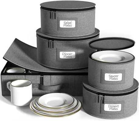 Containers de armazenamento Sorbus China Hard Shell - Glass &amp; Dish Containers de armazenamento para transporte, deslocação,