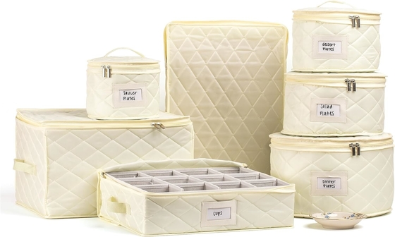 Containers de armazenamento de 7 PCs Kit de armazenamento de pratos com 48 cortar para o tamanho interior feltro.