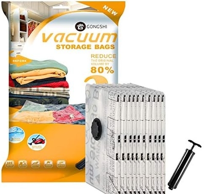 12 sacos de armazenamento a vácuo (3 X JUMBO, 3 X GRANDE, 3 X MEDIO, 3 X PEQUENO), sacos de compressão SEALER com poupança de espaço