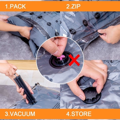 12 sacos de armazenamento a vácuo (3 X JUMBO, 3 X GRANDE, 3 X MEDIO, 3 X PEQUENO), sacos de compressão SEALER com poupança de espaço