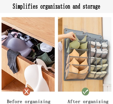 3D NUEVO ORGANIZADOR DE ARMÁRIO DURÁVEL COMPLETO DE POCAS DE MELHAS 3D, Prateleira de parede, guarda-roupa, saco de armazenamento pendurado (BEIGE-2PACK)
