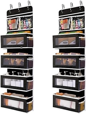 JARLINK 2 Pacote 5 Prateleiras Sobre A Porta Organizador Pendente, Montador De Parede dobrável 4 Grande Bolso Armazenamento De Grande Capacidade Com PVC