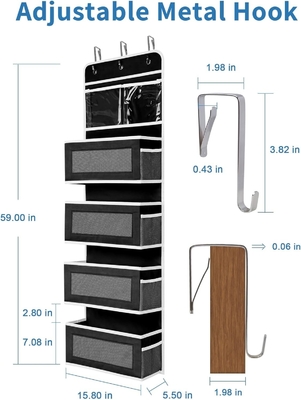 JARLINK 2 Pacote 5 Prateleiras Sobre A Porta Organizador Pendente, Montador De Parede dobrável 4 Grande Bolso Armazenamento De Grande Capacidade Com PVC